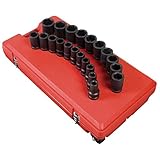 Sunex 5693 1-Inch Drive SAE Deep Impact Socket Set, 21 piece [並行輸入品]