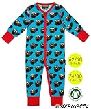北欧ベビー服 カバーオール Beaver Blue 男の子 3-9ヶ月/9-18ヶ月 Maxomorra マクソモーラ 60 70 80cm (74/80)
