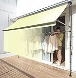 物干し竿と前幕付きオーニング 日よけ 完成品 幅2m ベージュ