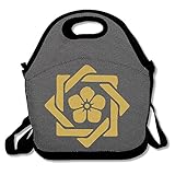 坂本龍馬 組あい角に桔梗 花 家紋 お弁当バッグ ランチバッグ ベビー用バッグ One Size ブラック