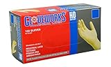 AMMEX - ILHD44100 - Latex Gloves - Gloveworks - Disposable Powder Free Industrial 8 mil Medium White