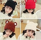 ニット帽子 ベビー帽子 可愛い 耳付き かっこいい　7色 1点 【1点】