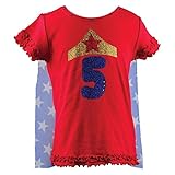 Reflectionz Baby GirlsレッドWonder Girl Star誕生日ケープTシャツ12 – 18 M カラー: レッド