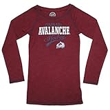 Girls Colorado Avalancheアスレチッククルーネック長袖グリッターTシャツ