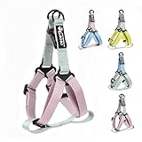 SATiNU 犬用ハーネス 犬用胴輪 首輪 ドッグ ペット用品 ハーネス 訓練 ナイロン製 小型犬、中型犬に向け 通気性 (A ピンク*グリーン, M)