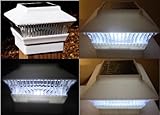 2-pc Solar Power Garden Light White Square Deck Post Fence Mount 4"x4" Yard Lamp [並行輸入品]