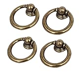 uxcell プルリング 金属材質 シングルホール リングデザイン スクリューマウント 4個入り