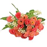 Auntwhale 人工花フェイクシルクカーネーション25頭プラスチックフラワーアレンジメントウェディングパーティーホームガーデン装飾