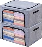 アストロ 収納ケース 2個組 積み重ねて前からも出せる グレー ワイヤー収納 活性炭の力で消臭 620-57