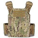 [TWINFALCONS] タクティカルベスト 軽量 プレートキャリア サバイバルベスト MOLLE モール サイズ調整可 1000Dナイロン素材 レーザー切断 マルチカム