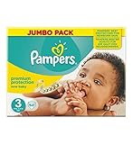 パンパース新しいベビーサイズ3（ミディ）ジャンボパック68おむつ (Pampers) (x2) - Pampers New Baby Size 3 (Midi) Jumbo Pack 68 Nappi