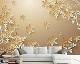 bzdhwwhモダン3d壁紙HD Golden Flowerフォトウォールリビングルームホームデコレーションウォール紙抽象花柄壁紙 6949265095380