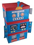 Blue and Red Robot Kid's Collapsile Toy Storage Organizer Stacking 3 Piece Set [並行輸入品]