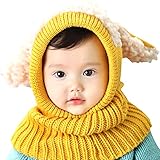 ニット帽子 キッズ 赤ちゃん用 ベビー 兎耳 ハット 子ども 女の子 男の子 可愛い 防寒 (イェロー)