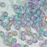 ガラスビーズ 10mm 100個入り ラウンドビーズ アクセサリー制作 手芸 ビーズパーツ ブレスレット ネックレス ライトカラー (ライトパープル＆ブルーグリーン) NYANDELMO ND-0279-R02-H122-LPUBG