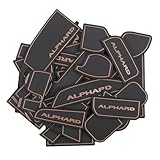 SAWAKAKI トヨタ アルファード 40系 アルファード Z 専用 インテリアラバーマット ドアポケットマット ラバーマット ロゴ入り 滑り止め 騒音防止 ドレスアップ 内装パーツ 25枚入り（ブラウン）