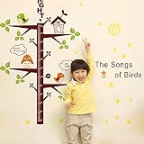 Cartoon Animals Growth Chart Wall Stickers Height Measurement Removable Wall Decals Home Decor PVC A