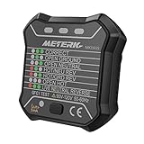 Meterk ソケットテスター 漏電テスト コンセント極性検査器 壁コンセント検出器 GFCI 自動・ニュートラル・ライブアース線テス 回路・極性・検出器 コンテスター 工事用配線器具 正しい配線用