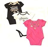 NFL Licensed 2015 Girls New Orleans Saints 3 Piece OnesieクリーパーCrawler Set