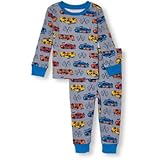 THE CHILDREN'S PLACE(ザ・チルドレンズプレイス) レースカー プリント トップ&パンツ パジャマ セット グレー スリープウェア 6～9ヶ月【並行輸入】