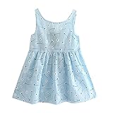 BOBORAファッション　バックレスワンピース　お姫様リボン飾りドレス　タンポポプリント　綿　０－６歳