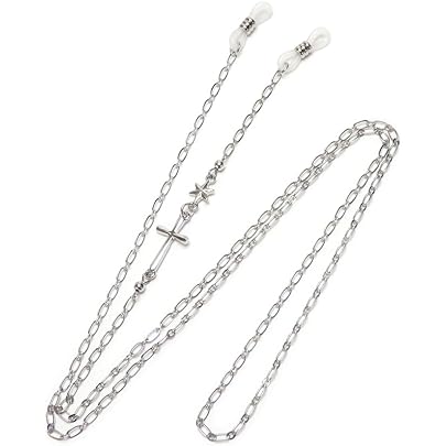 Amazon.co.jp: [ループ] 眼鏡チェーン メガネチェーン クロス 十字架