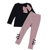 Tonsee 子供服 女の子 2点セット 長袖 トップス+パンツ 赤ちゃん服 幼児 春秋 キッズ服 出産祝い プレゼント 100-140CM (100, ネービー)