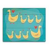 Duck Family With Hearts onブルーグラフィック壁アートプリント 16x20 NUR0000012PLK16X20XXX