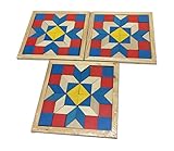 【KUENTAI】遊びながら脳を鍛える ひし形 知育 玩具 木製 パズル 大人もこどもも楽しめる おもちゃ 3個セット (3個セット)