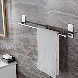 Self Adhesive 15.74-Inch Bathroom Towel Bar Brushed SUS 304 Stainless Steel Bath Wall Shelf Rack Han