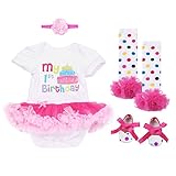 (アイム)iiniim　女児　ベビー　ロンパース　可愛い　ロンパース+蝶結びヘッドバンド+靴+レッグカーバー４点セット　チュチュ　弾性　ベスト　イベント　日常身なり　パーティー　誕生日　撮影道具 タイ