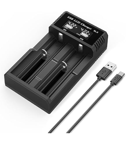 Amazon | 【Amazon限定ブランド】マルチ電池充電器 LCD液晶付き