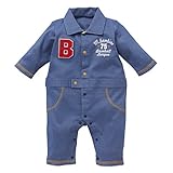 西松屋 EFD 鹿の子デニム調長袖プレオール【60-70cm】 新生児
