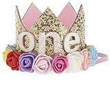 KRY ベビー 王冠 クラウン パーティー キッズ 大人 子供用 髪飾り ガールズ 帽子 ヘッドバンド 可愛い フラワー クラウン ストレッチ キッズ 女子会 パーティー ヘアバンド 1歳 2歳 3歳