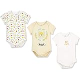 ベビー服ボディースーツ女の子夏半袖3枚セットロンパースカバーオール綿赤ちゃんウサギ柄シシ柄花柄アンズ色ベージュ