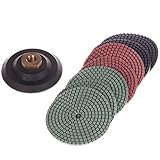 ZFE Diamond Polishing Pads 4 Inch Wet/Dry 7 Piece Set & Backer Pad Granite Concrete [並行輸入品]