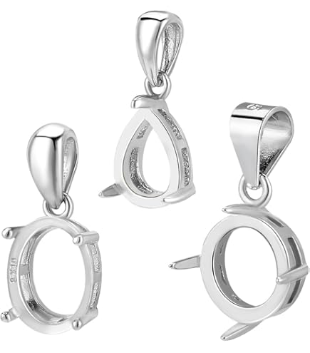 12Pcs Golden Crown Pendant Bezels - Round, Oval & Teardrop Settings For Jewelry Making