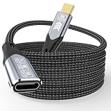 HOTUTUKI USB-c 延長ケーブル ショート 1.65フィート Thunderbolt 4 延長ケーブル 高速 40Gbps データ転送 USB c オス-メス 8K ディスプレイ/ビデオ 240W ドッキングステーション用