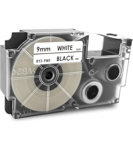 100個セット　CASIO XR-9WE ネームランド　テープ　黒文字　白テープ Amazon | 1個 9mm 白地黒文字 CR-9WE テープカートリッジ と互換性の