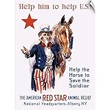 ジョン・Parrot壁Peel「ヴィンテージ世界大戦壁アートプリントポスターのUncle Sam With A Horse 22" x 30" 1924964_14_22x30_none