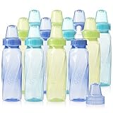 Evenflo Feeding Classic Twist Tinted Bottles Green/Blue/Teal 8 Ounce (Pack of 12) [並行輸入品]