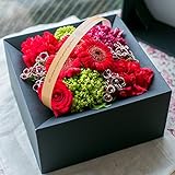 アレンジメントフラワー ギフト BOX フラワー スクエア 型 （シック） 生花