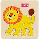 POTOJP 木製パズル 小さな立体パズ 立体の木製組立キット　小獅子 (24種類展開)　 Mini 3D Puzzle Kids Educational Funny Toy　積み木　木のおもちゃ 組