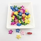 Mamimami Home 木製ビーズ 星型 スムースマテリアル 安全 おしゃぶりのクリップのため DIY用 歯固め 知育玩具 看護ペンダント 小さな星 ビーズ 50個 [BPAフリー]