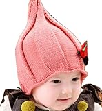 【SEBLES】 ベビー チューリップ ハット ニット 帽子 赤ちゃん 6カ月 ～ 3歳 全5色 サイズ 46cm ～ 52cm クロスセット (ピンク)