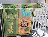 Safari natural Baby Boy 7 Pieces Nursery Crib Bedding Set With Bumper [並行輸入品]