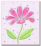 The Kids Room by Stupell Pink Daisy with Polka Dots Rectangle Wall Plaque by The Kids Room by Stupel