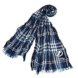 NHL Tampa Bay Lightning Plaid Crinkleスカーフ、ネイビー、グレー、70-inch by 25-inch