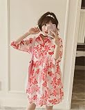 マタニティウェア 服 レジャー ワンピース ゆったり プリント カジュアル ワンピース 妊婦服 産前 産後 レディース マタニティワンピース XL 写真色