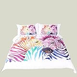 動物の3D効果キルト色の馬の羽毛布団カバーピローの通気性のデザイン（シングルダブルクイーンキング）3つの完全な寝具セット,210*210Cm